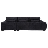 Octavia Fabric Upholstered Track Arm Sectional Sofa Black
