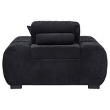 Octavia Fabric Upholstered Track Arm Accent Chair Black