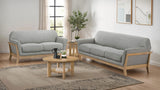 Vaughn Fabric Upholstered Flared Arm Sofa Set Grey