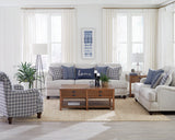Glenn Upholstered Sofa Set Light Grey and Blue
