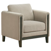 Islington Fabric Upholstered Panel Arm Accent Chair Taupe