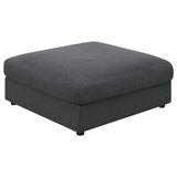 Serene Square Upholstered Ottoman Beige