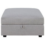 Cambria Square Upholstered Storage Ottoman Grey