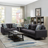 Watsonville Upholstered Track Arm Sofa Set Grey