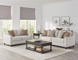 Christine Upholstered Sloped Arm Sofa Set Beige