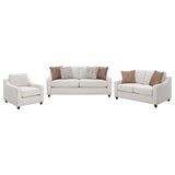 Christine Upholstered Sloped Arm Sofa Set Beige