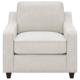 Christine Upholstered Sloped Arm Accent Chair Beige