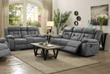 Higgins Upholstered Motion Reclining Sofa Set Grey