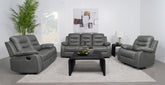 Nova Upholstered Padded Arm Sofa Set Dark Grey