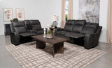 Raelynn Upholstered Reclining Sofa Set Grey