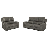 Brickston Triple Power Reclining Sofa Set Charcoal