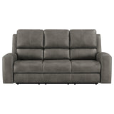 Brickston Triple Power Reclining Sofa Charcoal