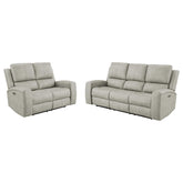 Brickston Triple Power Reclining Sofa Set Grey