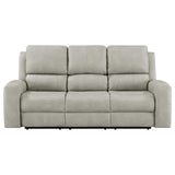 Brickston Triple Power Reclining Sofa Grey
