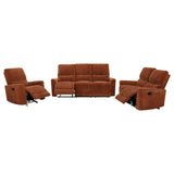 Navarro Upholstered Reclining Sofa Set Dark Brown