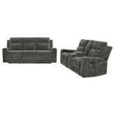 Kennett Chenille Power Reclining Sofa Set Dark Grey