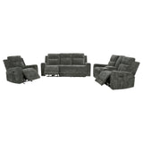 Kennett Chenille Power Reclining Sofa Set Dark Grey