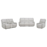 Sylmar Chenille Power Reclining Sofa Set Dove Grey