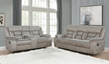 Greer Upholstered Reclining Sofa Set Brown