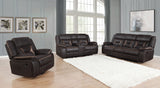 Greer Upholstered Reclining Sofa Set Brown