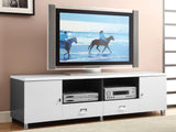 Burkett 2-door Engineered Wood 71-inch TV Stand White High Gloss