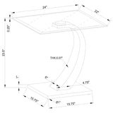 Pruitt Rectangular Glass Top Metal End Table Satin Silver