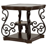 Laney 1-shelf Glass Top Rectangular End Table Deep Merlot