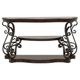 Laney Scrollwork Entryway Sofa Console Table Deep Merlot