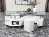 Buckley Coffee Table and Stools Set Cappuccino