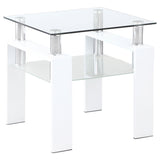 Dyer 1-shelf Square Glass Top Side End Table Black