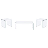 Opal Coffee and End Table Set White High Gloss