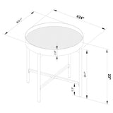 Ozella Round End Side Table with Recessed Top Sandy Black