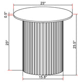 Rowena Round Sintered Stone End Table White Faux Marble