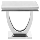 Kerwin Square Stone Top End Table White and Chrome