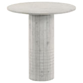 Astoria Round Genuine Marble Side End Table White