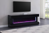Vallerie 71-inch TV Stand with Visual Flame Box Black