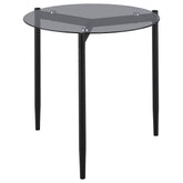 Rosalie Round Smoked Glass Top End Table Grey