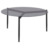 Rosalie Round Smoked Glass Top Coffee Table Grey