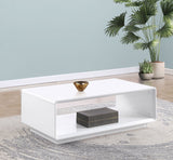 Paseo Rectangular Cocktail Coffee Table White High Gloss