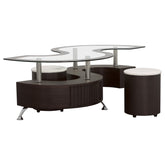 Buckley Coffee Table and Stools Set Cappuccino