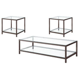 Trini Coffee and End Table Set Black Nickel