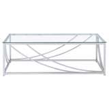 Lille Rectangular Glass Top Coffee Table Chrome
