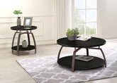 Dacre Round Coffee and End Table Set Dark Charcoal