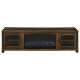 Havering 71-inch TV Stand Fireplace Media Console Dark Pine