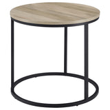 Lainey Round Occasional Side End Table Distressed Pine
