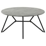 Hadi Round SmartTop Coffee Table Cement and Gunmetal