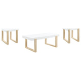 Pala Coffee and End Table Set White High Gloss