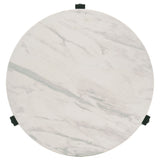 Tandi Round Faux Marble Side End Table White and Black