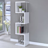 Baxter 67-inch 4-shelf Bookshelf Black and Chrome