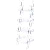 Amaturo 72-inch 4-shelf Acrylic Ladder Bookshelf Clear